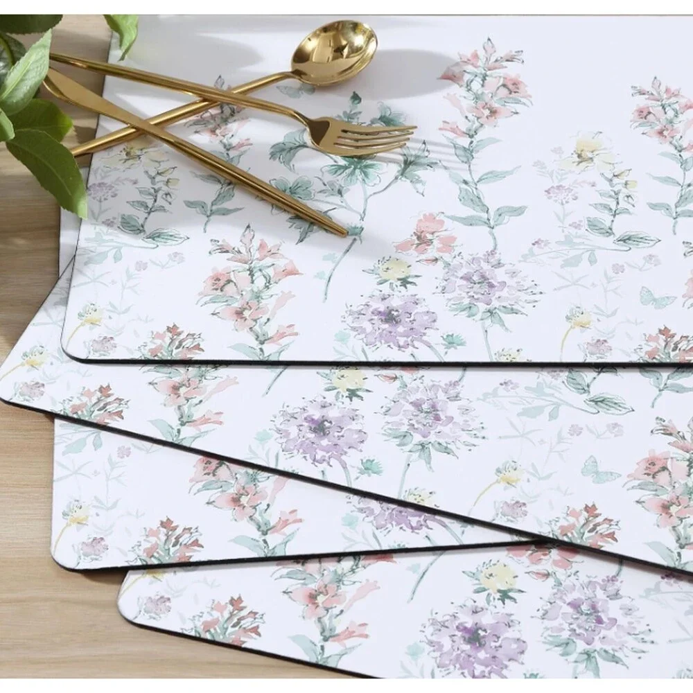 Set of 4 Hard Placemats w/Cork Back(12